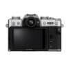 Fujifilm X-T30 III Gehäuse in Silber, Rückansicht mit Display und Bedienelementen.